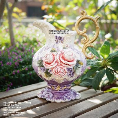 BÌNH HOA HỒNG ĐẮP NỔI THỦ CÔNG